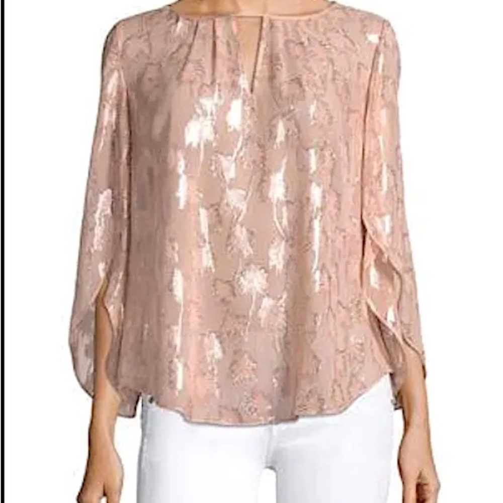 Lilly Pulitzer Becca Silk Woven Palms clip Top.